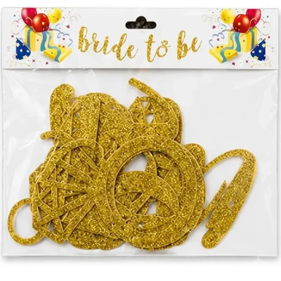 Colourful Yellow Glitter Bride To Be Party Banner for Bachelorette Photo Props Decoration Events Supplies(Pack-100)