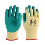 Fortuner Yellow Green Polycotton Crinkle Latex Coated Gloves, Breathable Fit With Strong Abrasion Resistance
