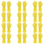 Yellow Rubber Cleaning Gloves Pack of 12, Reusable Chemical Resistant For Household & Industrial Use