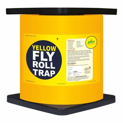 Green Revolution 15 cm x 100 meter (Small) Yellow Sticky Roll for Controlling White Fly, Aphids, Jassids