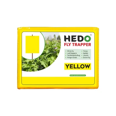 HEDO Eco A5 Size Yellow Sticky Trap | Double Sided Glue Sheet for Flying Insect and Sucking Pest Control(Pack-1 (10 Pcs))