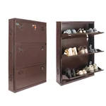 Yoz Tech 3 Door Wall Mounted Foldable Metal Shoe Rack for 9 Pair