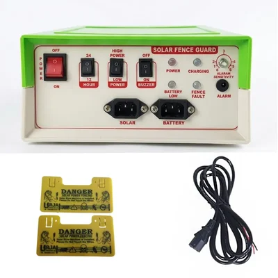 Urja 15KV Fence Energizer Solar Zatka Machine for 50 Acre Farm Protection 12V DC with Cables & 2 Warning Boards