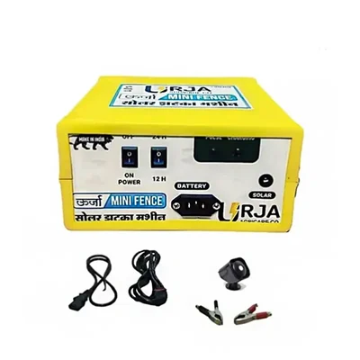 Urja 5KV Mini Solar Fence Energizer 20 Acre Crop Protection Zatka Machine with 1m Battery and 3 Meter Solar Cable
