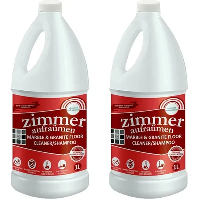 Zimmer Aufraumen (1 Liter x 2 Pcs) German Formulation Marble & Granite Floor Cleaner/Shampoo