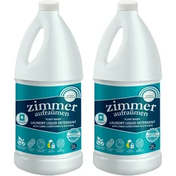 Zimmer Aufraumen (2 Liter x 2 Pcs) German Formulation Plant Based Laundry Liquid Detergent Fabric Conditioner & Softener