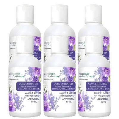 6 Pcs of Zimmer Aufraumen (50ml x 6pcs) Lavender Room Freshener Concentrated With 2 Spray Bottle (Makes 6 Liters)