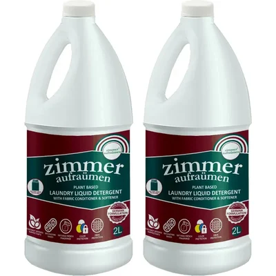 Zimmer Aufraumen (2 Liter x 2 Pcs) German Formulation Plant Based Laundry Liquid Detergent