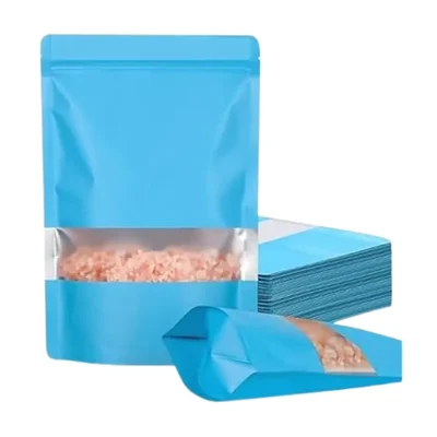 10cm x 17cm, 100 gm Sky Blue Color Ziplock Pouches with Transparent Window(Pack-50 Pcs)