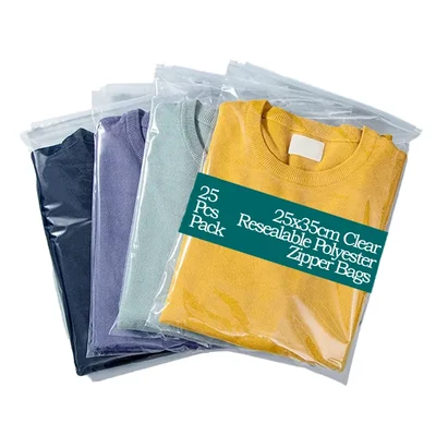 POCHEON® 25x35cm Clear Resealable Polyester Zipper Bags (Pack-25 pcs)