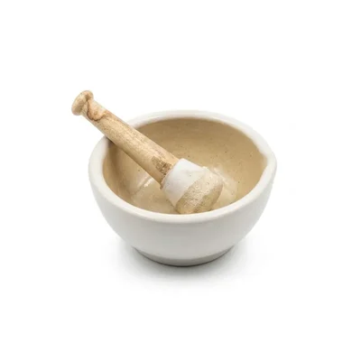 Elecopto 5 Inch Grinding Small Spices and Medicines White Marble Stone Rough Inside Surface Mortar and Pestle Set