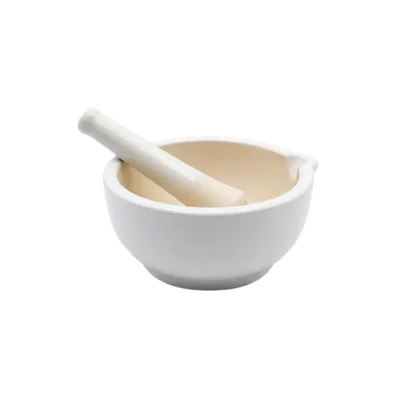 Elecopto 8 inch Grinding Spices and Medicines Enameled Porcelain Rough Inside Felt Lined Base
