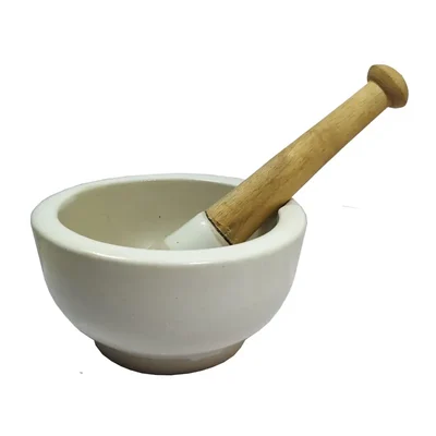 Elecopto 5 Inches Mincing Mixing Grinding Porcelain Stable Material Base Mortar and Pestle Set