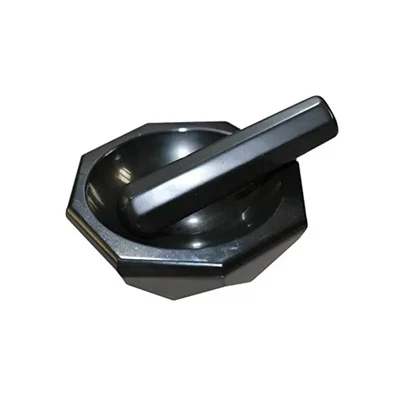 Elecopto 2 Inches Laboratory Circular Base Polished Black Agate Pestle & Mortar Set