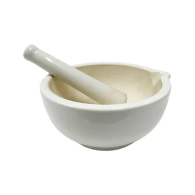 Elecopto 4 Inch Grinding Small Spices, Medicines Polished White Marble Stone Rough Inside Surface Mortar and Pestle Set