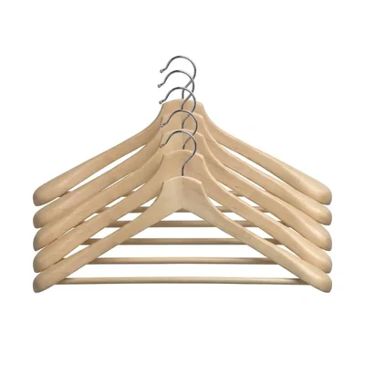 Wooden Coat Hanger 6pcs for Commercial Kitchen Uniform & Chef Coats