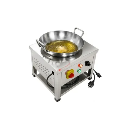 18 inch Electric Kadai with Undershelf, Power 3kW, Heavy Duty Commercial Deep Frying & Cooking Station