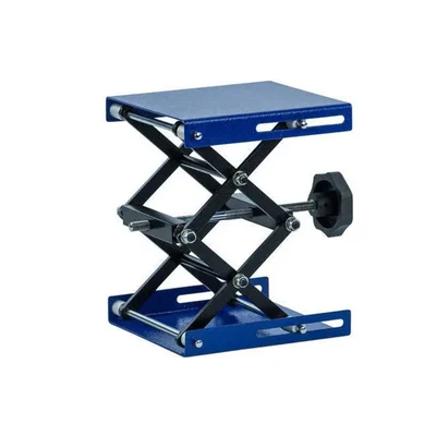 Elecopto Manual Adjustable Height Square Shape Blue/Black Powder Coated Mild Steel 6x6 Lab Jack
