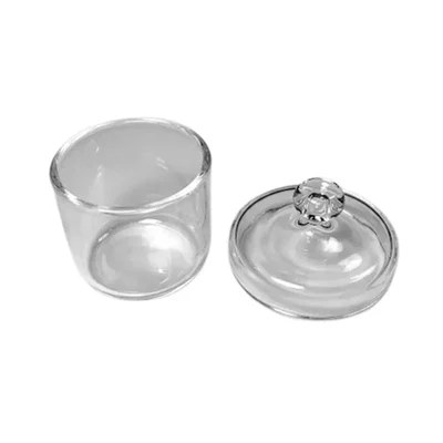 Elecopto 25ml Quartz Crucible Chemical Laboratory Transparent Fused Quartz Thermal Shock Resistance