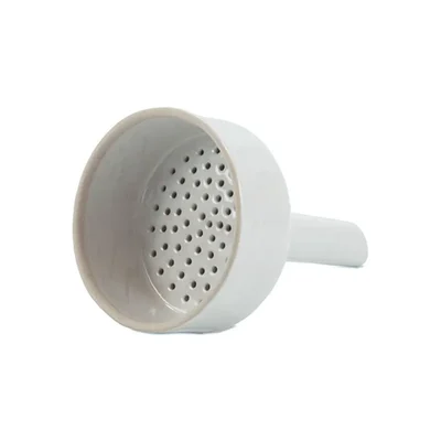 Elecopto 4 Inch Laboratory Thick Stem Fixed Perforated Plate White Glazed Acid Resistance Buchner Funnel