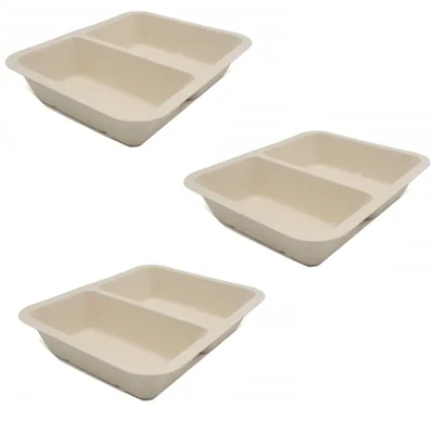 Chuk 50:50 Premium 100% Biodegradable Delivery Container 500pcs, Sugarcane Bagasse Takeout Box for Parties Family Events