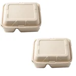 Chuk 70:30 Biodegradable Delivery Container with Lid 500pcs, Sugarcane Bagasse Takeout Box for Parties Family Events