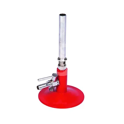 ELECOPTO Sheet Base Bunsen Burner With Stop Cock Lab Heating Precise Flow Control