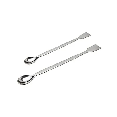 ELECOPTO Enclosure Material Stainless Steel One End Flat Other End Spoon Chemistry Lab Purpose Spatula Spoon