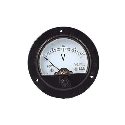 ELECOPTO 0-50 Volts Corded Electric Round Shape Black 3 inch Circuit Potential Difference Measuring Voltmeter