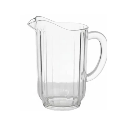 Heavy Pitcher Jug 1800ml Clear Polycarbonate Break-Resistant Beverage Server with Vertical Lines