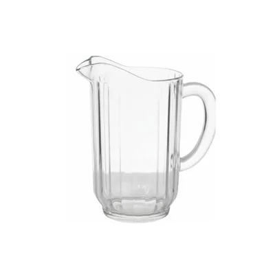 Heavy Pitcher Jug 1400ml Clear Polycarbonate Break-Resistant Beverage Server with Vertical Lines