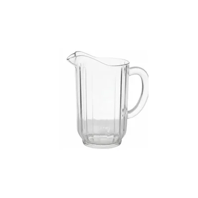 Heavy Pitcher Jug 900ml Clear Polycarbonate Break-Resistant Beverage Server with Vertical Lines