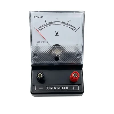 ELECOPTO DC 0-2 V One piece Tabletop Desk Stand Analog Voltmeter Primary Use Educational Labs Clear Cover Square