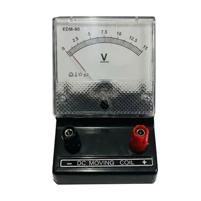 Elecopto 0-15 V DC Desk Stand Analog Moving Coil Voltmeter Primary Use Educational Labs Clear Cover