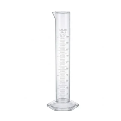 Elecopto 1000ml Measuring Cylinder Primary Use Measuring Volume Hexagonal Base Plastic Clear Graduated
