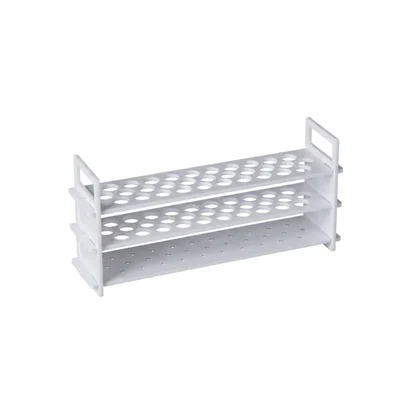 Elecopto 25mmx18 Holes 3 Tier Rectangular Polypropylene Bracket Shelf Test Tube Stand