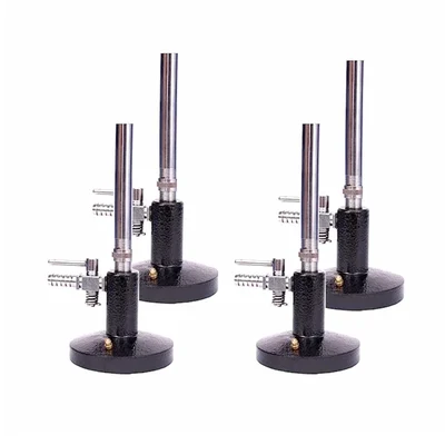 VVS LPG Heating Bunsen Burner set of 4 Brass Pipe Stop Cock Lab Apparatus
