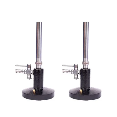 VVS LPG Pack of 2 Heating Sterilization Stop Cock Brass Pipe Lab Burner