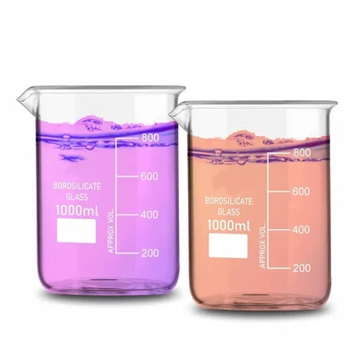 VVS 1000 ml Pack of 2 Borosilicate 3.3 Glass Beaker Cosmetics Perfume Making