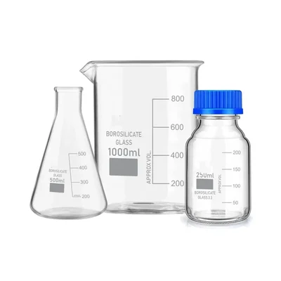 VVS 500ml Conical 1000ml Beaker 250ml Reagent Bottle Blue Cap Pack of 3 Lab