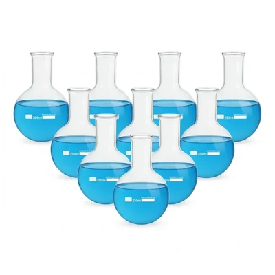 VVS 250ml 3.3 Borosilicate Glass 10pcs Round Bottom Boiling Flask Perfume Making