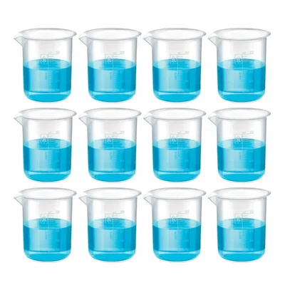 VVS 250 ml Polypropylene pack of 12 Beaker School College Laboratory Graduation Marks