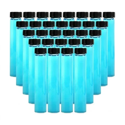 Vvs 50ml Clear Glass Vials 30pcs Culture Tubes PE Stopper Leak Proof