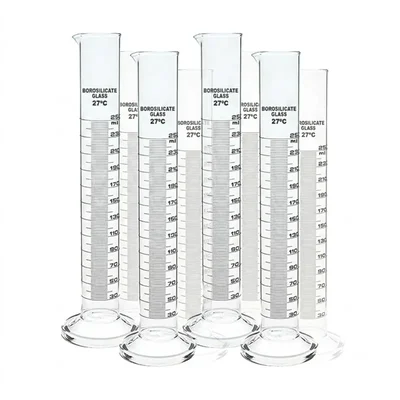 Vvs 250ml 3.3 Borosilicate Glass pack of 4 Measuring Cylinder Round Base