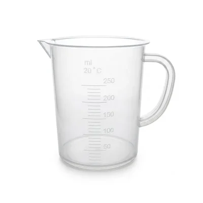 Vvs 250ml 12pcs Polypropylene Measuring Jug Handle Pour Spout Laboratory School College