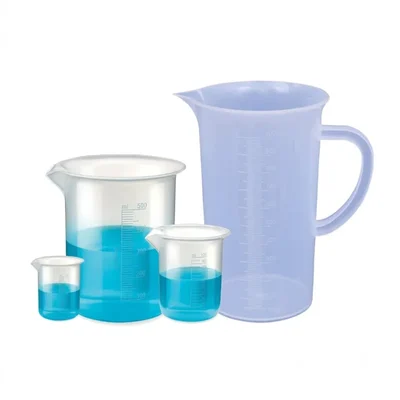 Vvs Polypropylene Beaker Set Beaker 50ml, 100ml, 500ml with 1000ml Measuring Jug Clear Graduation Marks