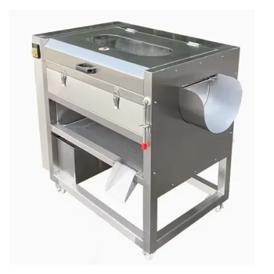 Brush Roller Vegetable Washer & Peeler Machine 600 MM Roller Size, 100-200 Kg/Hr Capacity, Stainless Steel Body
