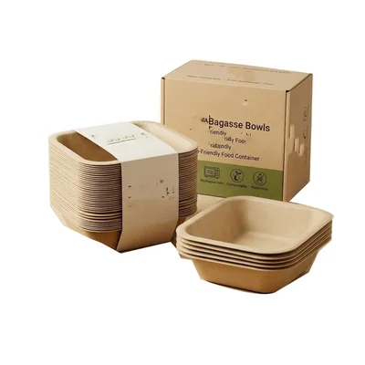 Chuk 4 inch Biodegradable Bowl 500pcs, Sugarcane Bagasse Bowl for Parties Family Events