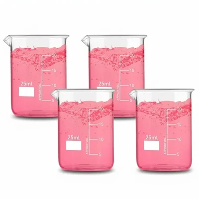 Vvs 25 ml Pack of 4 Laboratory Beaker Graduated Borosilicate 3.3 Glass