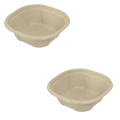 Chuk 1000ml Biodegradable Delivery Container 500pcs, Sugarcane Bagasse Bowl for Parties Family Events